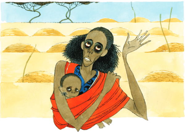 Picture of an African lady with a child