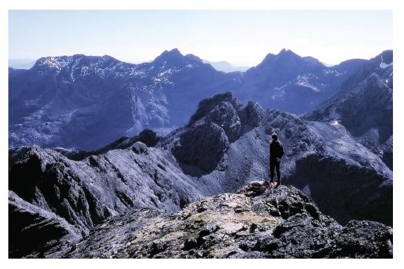 Picture looking along the Cuillin Ridge